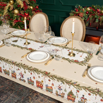 Скатерть " ЩЕЛКУНЧИК" 140х300см бежевый ,100%хлопок ,твил LEFARD 850-757-22-13