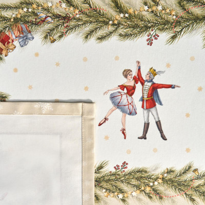 Скатерть " ЩЕЛКУНЧИК" 140х300см бежевый ,100%хлопок ,твил LEFARD 850-757-22-1