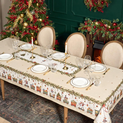 Скатерть " ЩЕЛКУНЧИК" 140х300см бежевый ,100%хлопок ,твил LEFARD 850-757-22-2