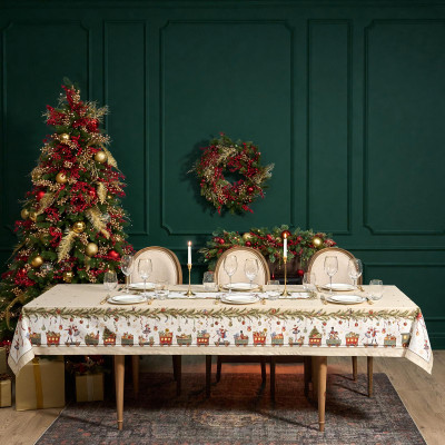 Скатерть " ЩЕЛКУНЧИК" 140х300см бежевый ,100%хлопок ,твил LEFARD 850-757-22