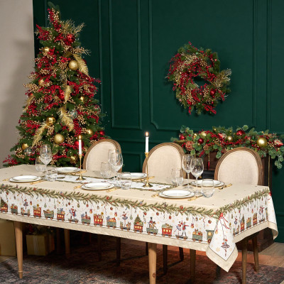 Скатерть " ЩЕЛКУНЧИК" 140х300см бежевый ,100%хлопок ,твил LEFARD 850-757-22-4