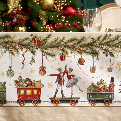 Скатерть " ЩЕЛКУНЧИК" 140х300см бежевый ,100%хлопок ,твил LEFARD 850-757-22-6