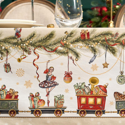 Скатерть " ЩЕЛКУНЧИК" 140х300см бежевый ,100%хлопок ,твил LEFARD 850-757-22-7