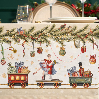 Скатерть " ЩЕЛКУНЧИК" 140х300см бежевый ,100%хлопок ,твил LEFARD 850-757-22-8