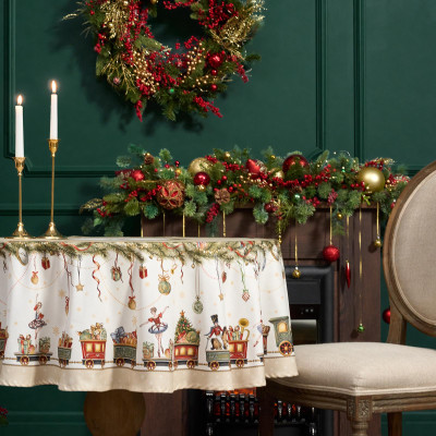 Скатерть круглая " ЩЕЛКУНЧИК" ,150см , бежевый ,100% хлопок , твил LEFARD 850-757-24-10