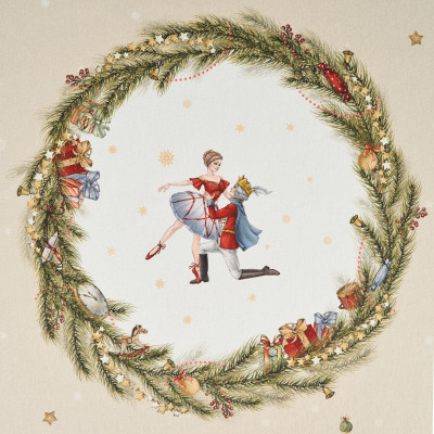 Скатерть круглая " ЩЕЛКУНЧИК" ,150см , бежевый ,100% хлопок , твил LEFARD 850-757-24-11