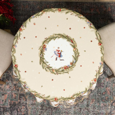 Скатерть круглая " ЩЕЛКУНЧИК" ,150см , бежевый ,100% хлопок , твил LEFARD 850-757-24-12