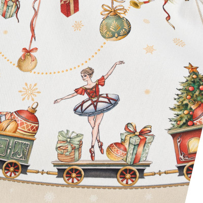 Скатерть круглая " ЩЕЛКУНЧИК" ,150см , бежевый ,100% хлопок , твил LEFARD 850-757-24-15