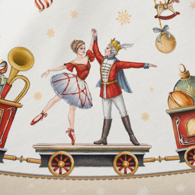 Скатерть круглая " ЩЕЛКУНЧИК" ,150см , бежевый ,100% хлопок , твил LEFARD 850-757-24-17