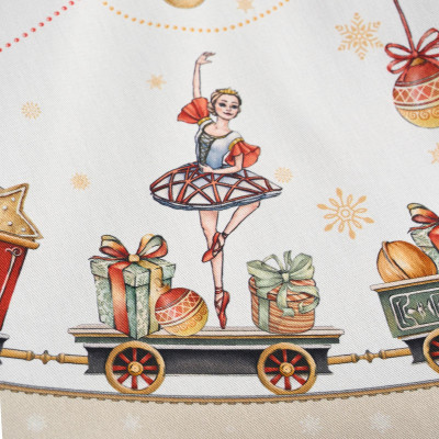 Скатерть круглая " ЩЕЛКУНЧИК" ,150см , бежевый ,100% хлопок , твил LEFARD 850-757-24-18