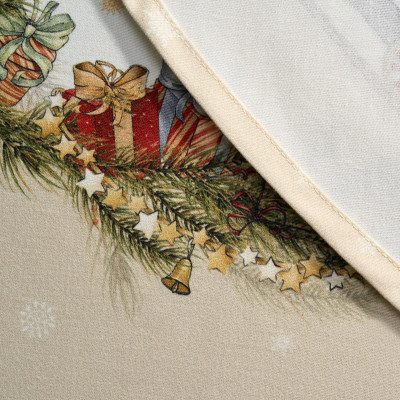 Скатерть круглая " ЩЕЛКУНЧИК" ,150см , бежевый ,100% хлопок , твил LEFARD 850-757-24-1