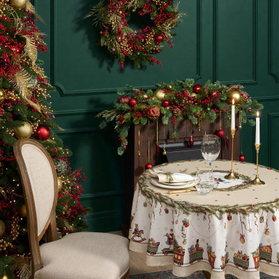 Скатерть круглая " ЩЕЛКУНЧИК" ,150см , бежевый ,100% хлопок , твил LEFARD 850-757-24-4