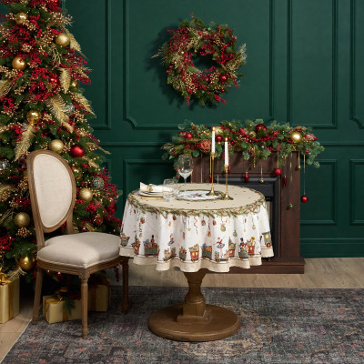 Скатерть круглая " ЩЕЛКУНЧИК" ,150см , бежевый ,100% хлопок , твил LEFARD 850-757-24-5