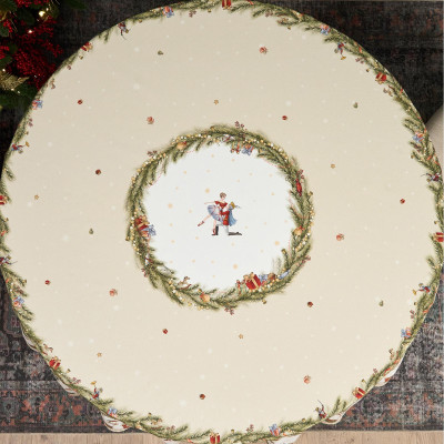 Скатерть круглая " ЩЕЛКУНЧИК" ,190см ,бежевый , 100%хлопок , твил LEFARD 850-757-25-11