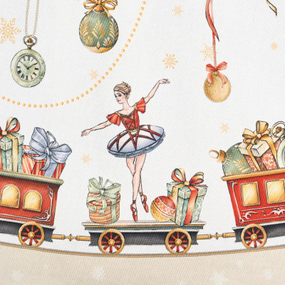 Скатерть круглая " ЩЕЛКУНЧИК" ,190см ,бежевый , 100%хлопок , твил LEFARD 850-757-25-12