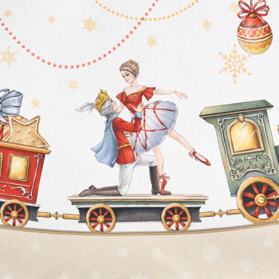 Скатерть круглая " ЩЕЛКУНЧИК" ,190см ,бежевый , 100%хлопок , твил LEFARD 850-757-25-14