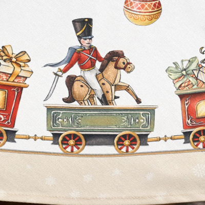 Скатерть круглая " ЩЕЛКУНЧИК" ,190см ,бежевый , 100%хлопок , твил LEFARD 850-757-25-15