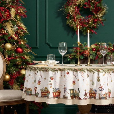 Скатерть круглая " ЩЕЛКУНЧИК" ,190см ,бежевый , 100%хлопок , твил LEFARD 850-757-25-6