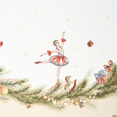 Скатерть круглая " ЩЕЛКУНЧИК" ,220см бежевый 100% хлопок , твил LEFARD 850-757-26-15