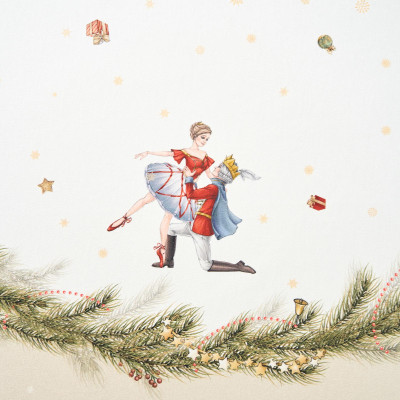 Скатерть круглая " ЩЕЛКУНЧИК" ,220см бежевый 100% хлопок , твил LEFARD 850-757-26-16