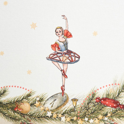 Скатерть круглая " ЩЕЛКУНЧИК" ,220см бежевый 100% хлопок , твил LEFARD 850-757-26-17