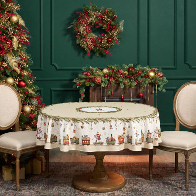 Скатерть овальная " ЩЕЛКУНЧИК" ,140х180см ,бежевый, 100% хлопок ,твил LEFARD 850-757-4-11