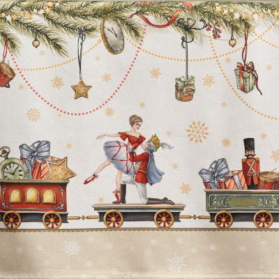 Скатерть овальная " ЩЕЛКУНЧИК" ,140х180см ,бежевый, 100% хлопок ,твил LEFARD 850-757-4-17