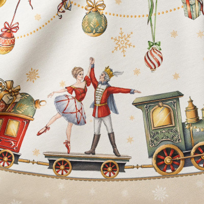 Скатерть овальная " ЩЕЛКУНЧИК" ,140х180см ,бежевый, 100% хлопок ,твил LEFARD 850-757-4-20