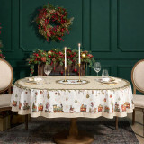 Скатерть овальная " ЩЕЛКУНЧИК" ,160х220см бежевый ,100% хлопок ,твил LEFARD 850-757-41