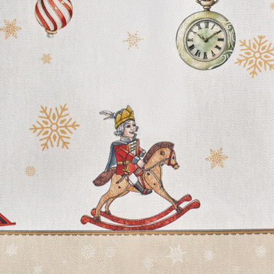 Скатерть овальная " ЩЕЛКУНЧИК" ,160х220см бежевый ,100% хлопок ,твил LEFARD 850-757-41-16