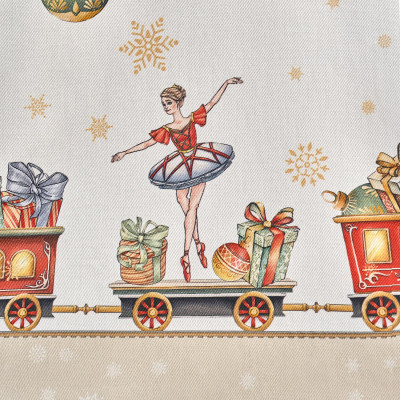 Скатерть овальная " ЩЕЛКУНЧИК" ,160х220см бежевый ,100% хлопок ,твил LEFARD 850-757-41-17