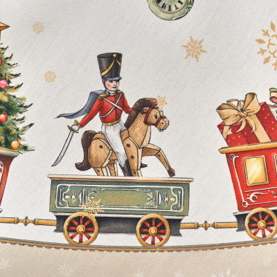 Скатерть овальная " ЩЕЛКУНЧИК" ,160х220см бежевый ,100% хлопок ,твил LEFARD 850-757-41-18