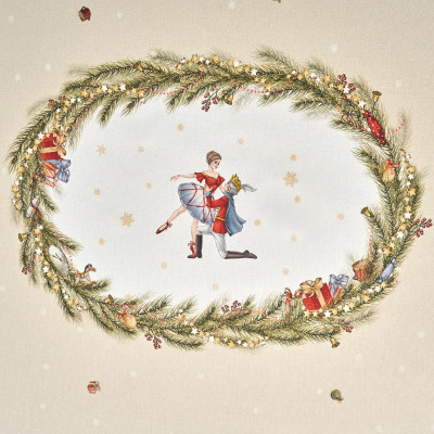 Скатерть овальная " ЩЕЛКУНЧИК" ,160х220см бежевый ,100% хлопок ,твил LEFARD 850-757-41-19