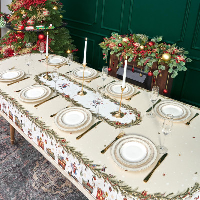 Скатерть овальная " ЩЕЛКУНЧИК" ,140х300см ,бежевый ,100%хлопок ,твил LEFARD 850-757-42-10