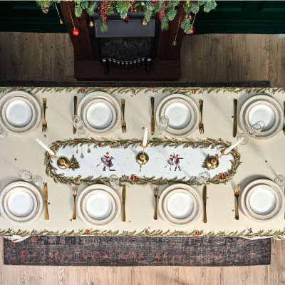 Скатерть овальная " ЩЕЛКУНЧИК" ,140х300см ,бежевый ,100%хлопок ,твил LEFARD 850-757-42-11