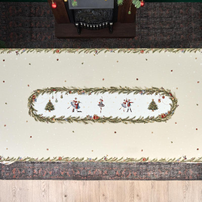 Скатерть овальная " ЩЕЛКУНЧИК" ,140х300см ,бежевый ,100%хлопок ,твил LEFARD 850-757-42-12