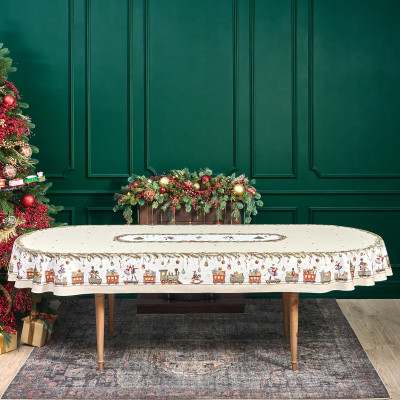 Скатерть овальная " ЩЕЛКУНЧИК" ,140х300см ,бежевый ,100%хлопок ,твил LEFARD 850-757-42-13