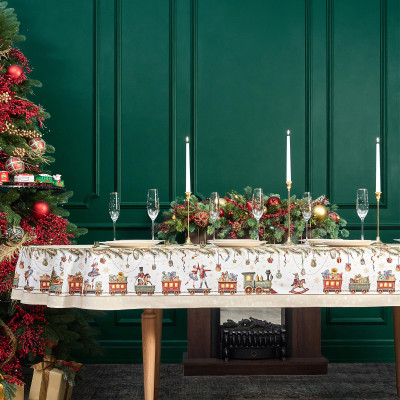 Скатерть овальная " ЩЕЛКУНЧИК" ,140х300см ,бежевый ,100%хлопок ,твил LEFARD 850-757-42-3