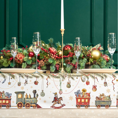 Скатерть овальная " ЩЕЛКУНЧИК" ,140х300см ,бежевый ,100%хлопок ,твил LEFARD 850-757-42-5