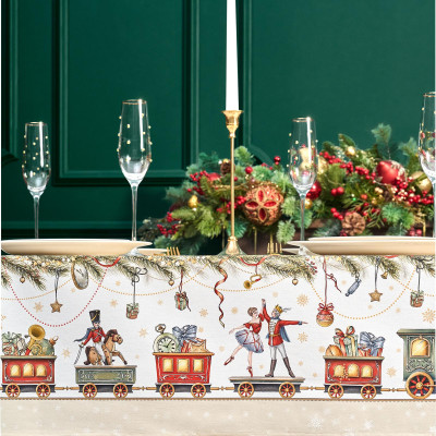 Скатерть овальная " ЩЕЛКУНЧИК" ,140х300см ,бежевый ,100%хлопок ,твил LEFARD 850-757-42-6