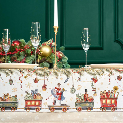 Скатерть овальная " ЩЕЛКУНЧИК" ,140х300см ,бежевый ,100%хлопок ,твил LEFARD 850-757-42-7