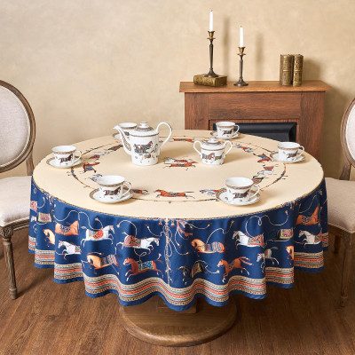 Скатерть круглая "PASSAGE"150 см ,бежевый, 100% хлопок ,твил LEFARD 850-758-24-5