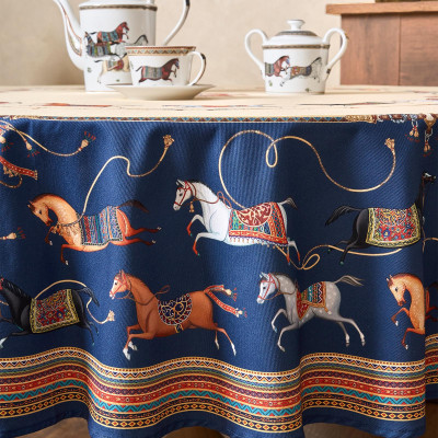 Скатерть круглая " PASSAGE" 190см , бежевый, 100% хлопок, твил, пропитка LEFARD 850-758-25-12