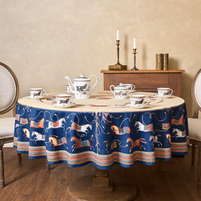 Скатерть круглая " PASSAGE" 190см , бежевый, 100% хлопок, твил, пропитка LEFARD 850-758-25-4