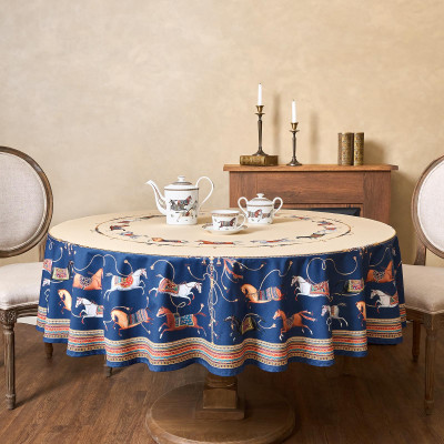 Скатерть круглая " PASSAGE" 220см , бежевый, 100% хлопок, твил, пропитка LEFARD 850-758-26-4