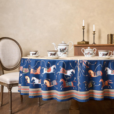 Скатерть круглая " PASSAGE" 220см , бежевый, 100% хлопок, твил, пропитка LEFARD 850-758-26-6