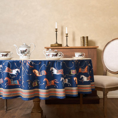 Скатерть круглая " PASSAGE" 220см , бежевый, 100% хлопок, твил, пропитка LEFARD 850-758-26-7