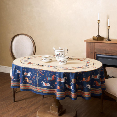 Скатерть овальная " PASSAGE" 140х180см ,бежевый, 100% хлопок,твил, пропитка LEFARD 850-758-4-6