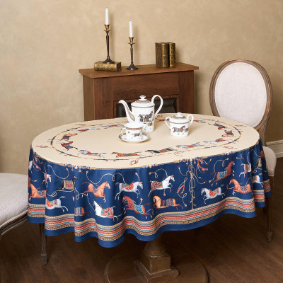 Скатерть овальная " PASSAGE" 160х220см ,бежевый, 100% хлопок,твил, пропитка LEFARD 850-758-41-5