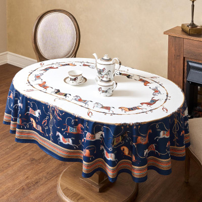 Скатерть овальная " PASSAGE" 140х180см ,белый, 100% хлопок,твил, пропитка LEFARD 850-759-4-5